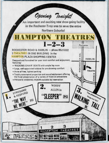 Hampton 4 Theatres - Grand Opening Jan 11 1974 (newer photo)